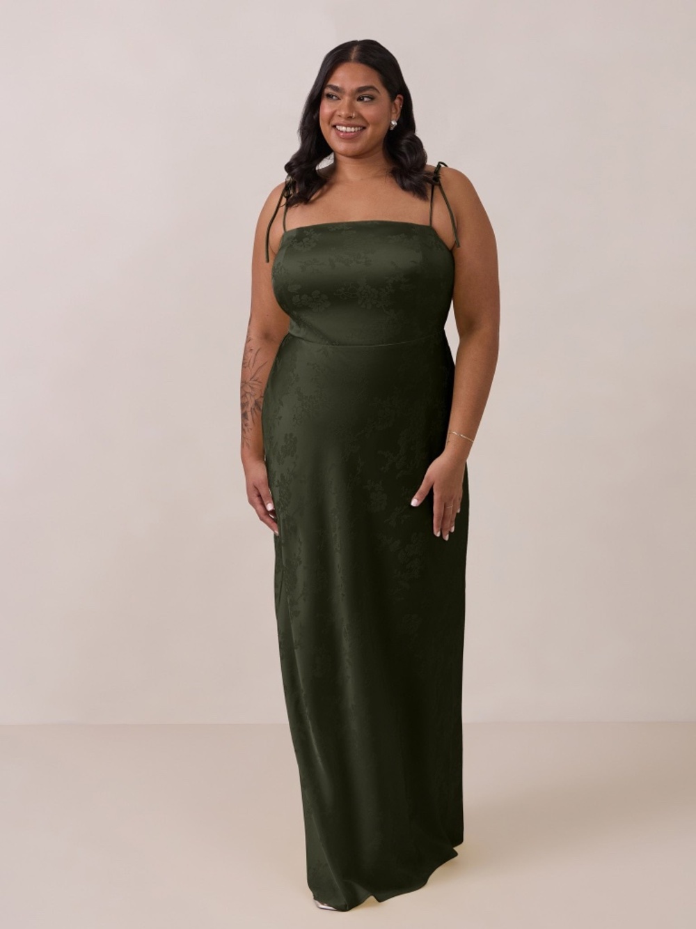 Park & Fifth Beckett Dress Size MM / Dark Olive Jacquard - Picture 2 of 5